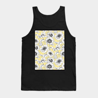 Sunflowers Line Art Pattern Tank Top